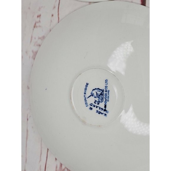 Lot Of 2 Countryside Wedgwood And Co. Made In England Teacup Blue White Saucers - Picture 7 of 11